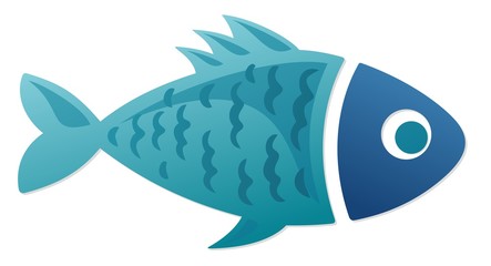 Symbol of a blue small fish.