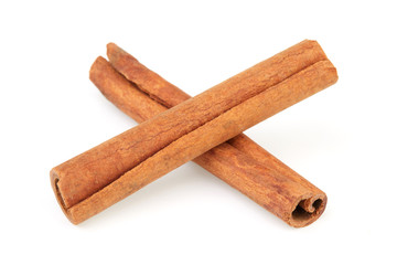 Cinnamon sticks isolated on white background 