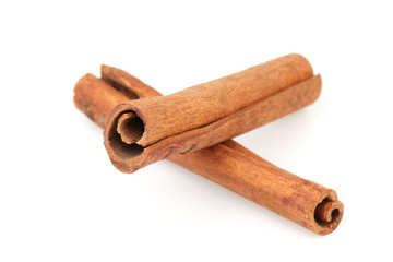 Cinnamon sticks isolated on white background 