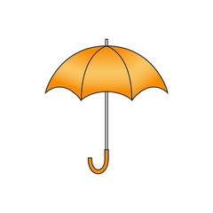Orange umbrella. Vector isolated illustration on white background.