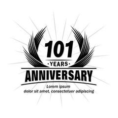 Fototapeta premium 101 years design template. Anniversary vector and illustration template.