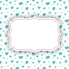 Background with cute hearts and copyspace - love concept. Vector