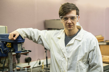 portrait of young scientist worker wear uniform b