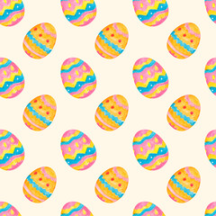 Colorful Easter eggs seamless pattern