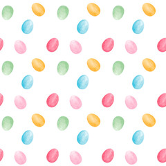 Easter eggs seamless pattern Colorful watercolor eggs background Wrapping Paper pack design