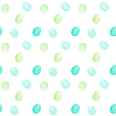 Easter eggs seamless pattern Turquoise  Mint Olive green watercolor eggs background Wrapping paper design Scrapbooking