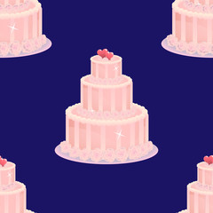 Wedding cake seamless pattern