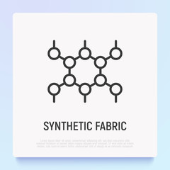 Synthetic fabric thin line icon. Modern vector illustration of material texture.
