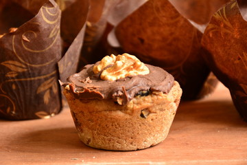 cup cake of nuts with gluten-free and lactose-free coconut flour