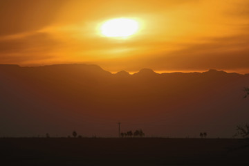 Fototapeta na wymiar Sunset at Drakensberg mountains, South Africa