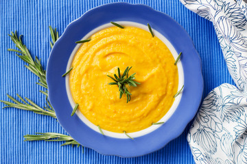 pumpkin soup in a plate