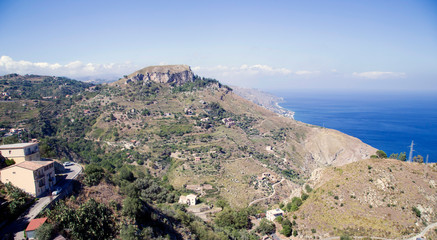 Fototapeta na wymiar aerial view of Taormina in Sicily, Italy