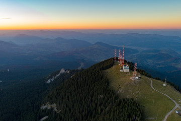 Fototapeta na wymiar Rarau mountain radio antenna , Romania 