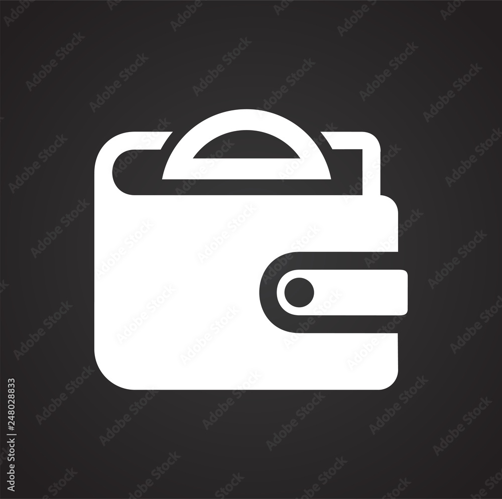 Poster wallet icons on black background for graphic and web design, modern simple vector sign. internet con