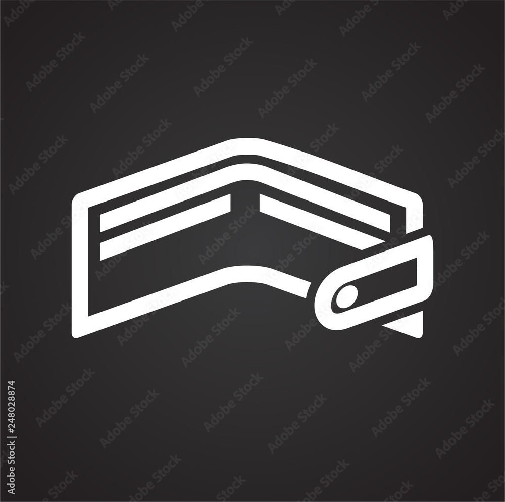 Poster wallet icons on black background for graphic and web design, modern simple vector sign. internet con