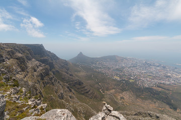 Fototapeta na wymiar Cape town and suburb view from the table mountain, South Africa