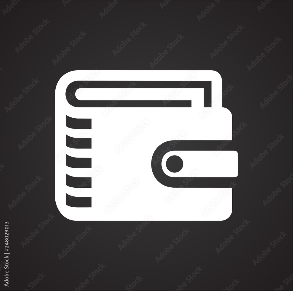 Poster wallet icons on black background for graphic and web design, modern simple vector sign. internet con