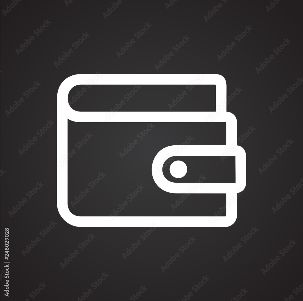 Poster wallet icons on black background for graphic and web design, modern simple vector sign. internet con