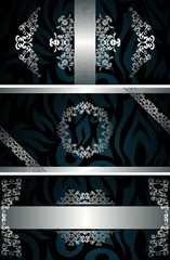 Set of three vintage invitations with luxury design