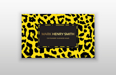 Business card trendy leopard pattern.