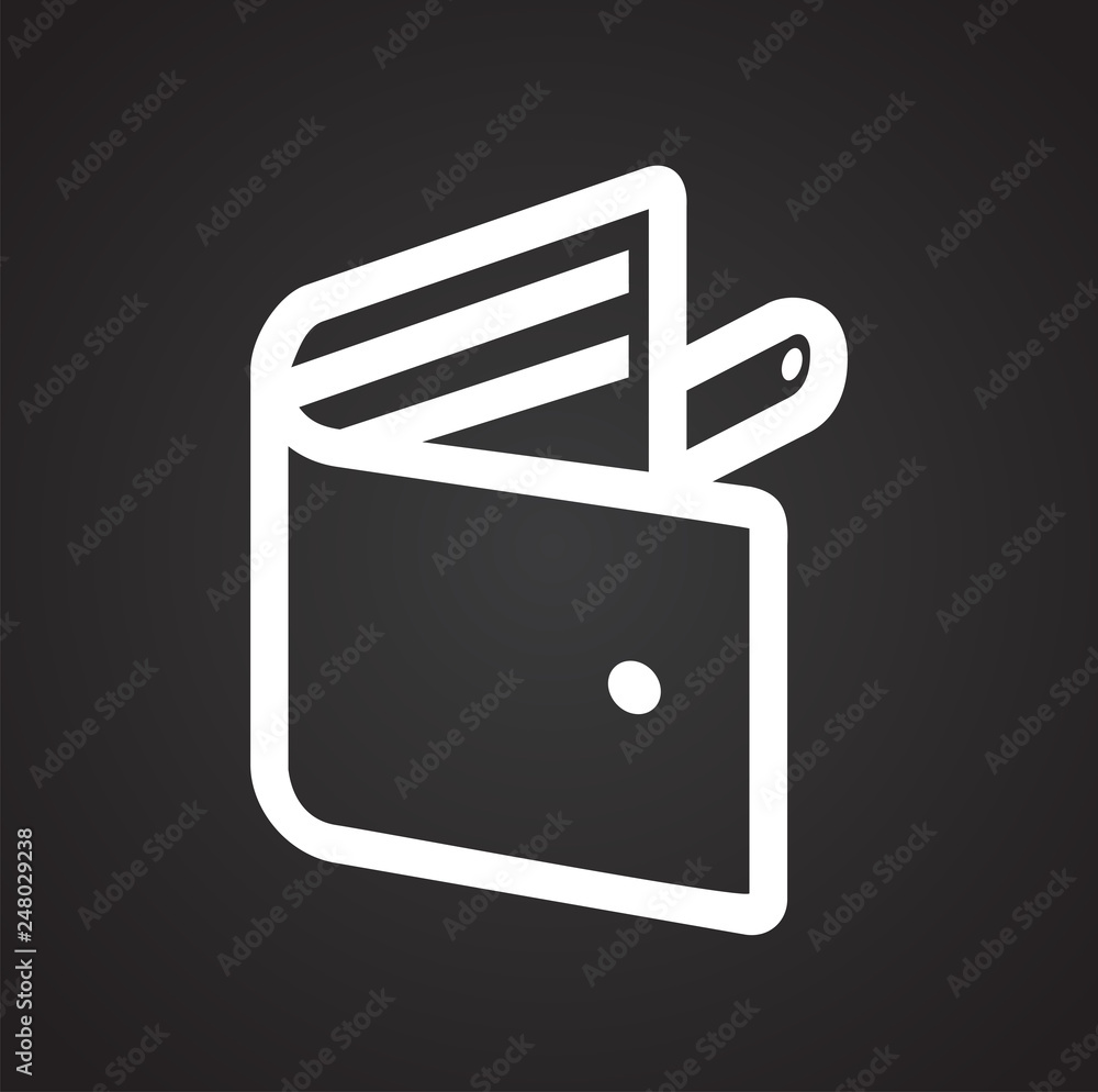 Poster wallet icons on black background for graphic and web design, modern simple vector sign. internet con