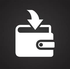 Wallet icons on black background for graphic and web design, Modern simple vector sign. Internet concept. Trendy symbol for website design web button or mobile app