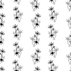 Seamless background of decorative neurons