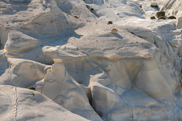 Fototapeta premium Milos island in Greece, Sarakiniko white beach in summer time