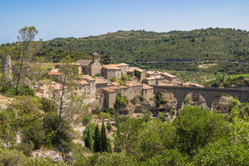 Vue sur le village de minerve
