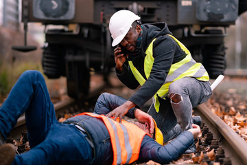 Railroad engineer injured in an accident at work. Railroad engineer injured in an accident at work...