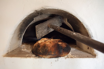 Traditional bread backing closeup detail , Romania 