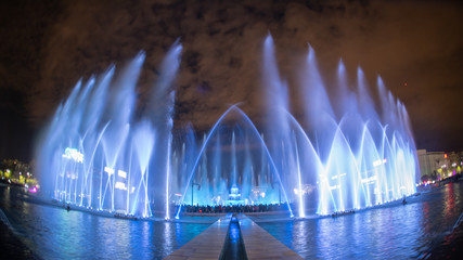 Bucharest central fountain , water show, Romania 