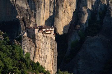 Aerial view over Meteora , Greece 