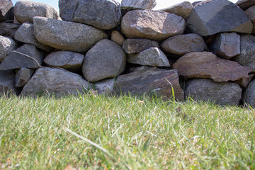 stones on the grass