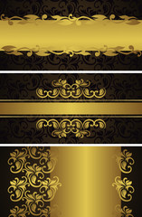Set of templates for cover, cards, invitations, posters, banners. Vintage luxury floral design