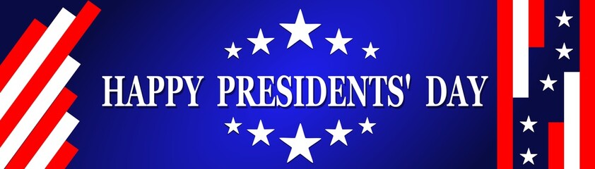 Happy Presidents Day design blue background