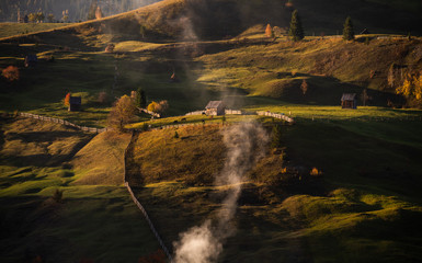 Transylvania landscape in autumn time, Romania the Carpathian garden 