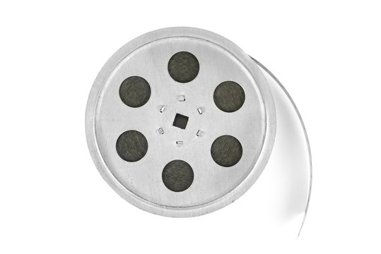 Film reel isolated on white
