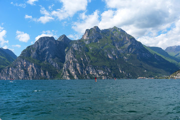 Fototapeta na wymiar Panorama of the gorgeous Lake Garda, Italy.