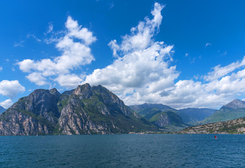 Panorama of the gorgeous Lake Garda, Italy.