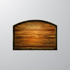 Vector realistic illustration of wooden signboard