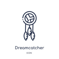 dreamcatcher icon from museum outline collection. Thin line dreamcatcher icon isolated on white background.