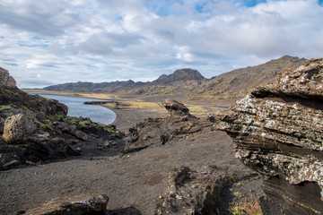 Kleifarvatn Lake on the Reykjanes Peninsula in Iceland
