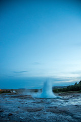 The Stokkur geyser erupting, Iceland.