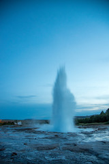 The Stokkur geyser erupting, Iceland.