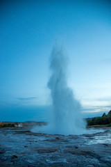 The Stokkur geyser erupting, Iceland.