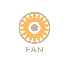 vector illustration design fan logo company