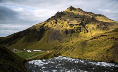 Hiking around Skogafoss