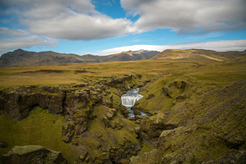 Hiking around Skogafoss