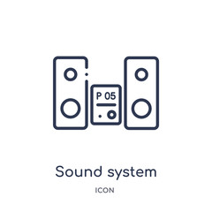 sound system icon from music outline collection. Thin line sound system icon isolated on white background.